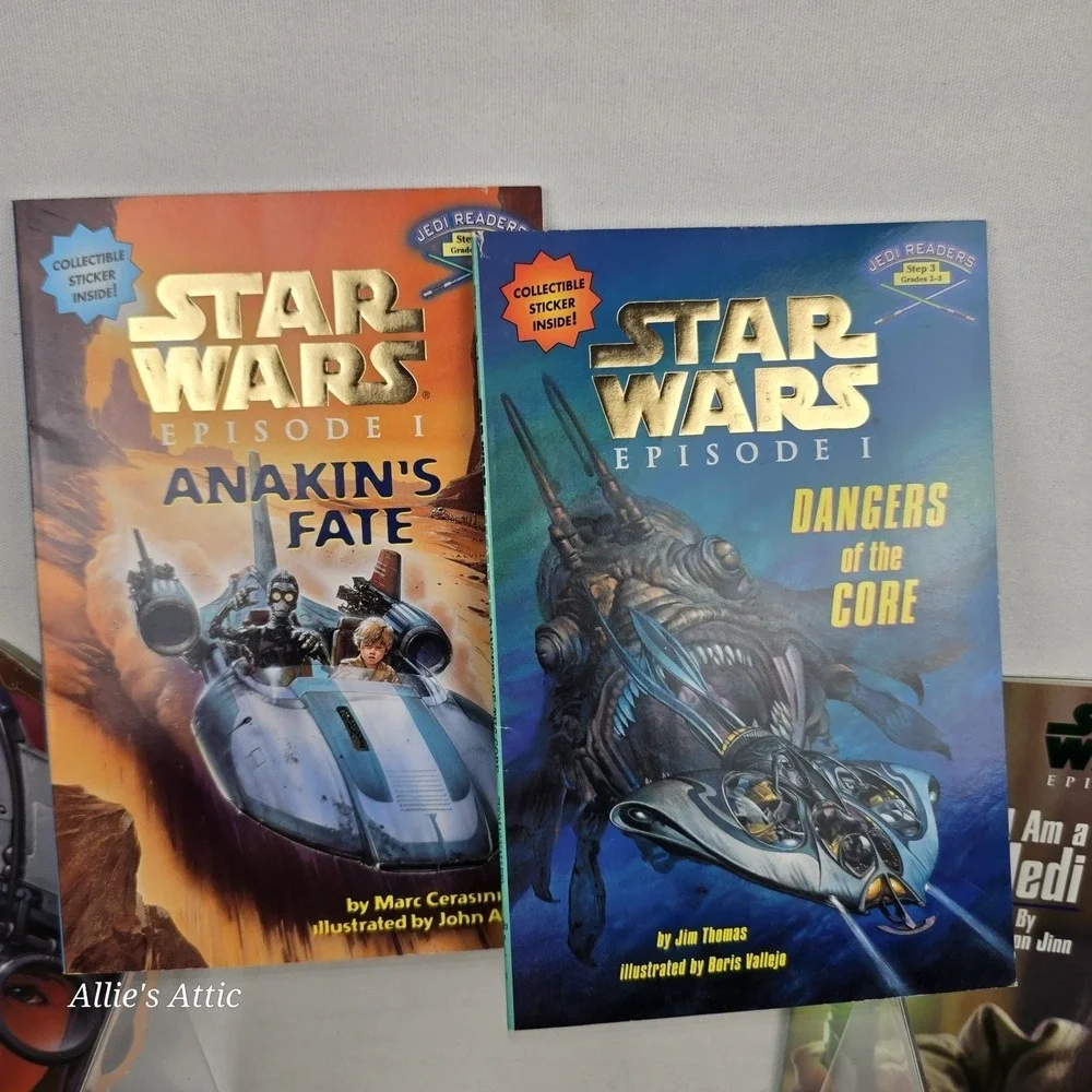Star Wars Episode 1 Set Childrens Kids Books Lot Of 9 Stickers Jarjar Anakin